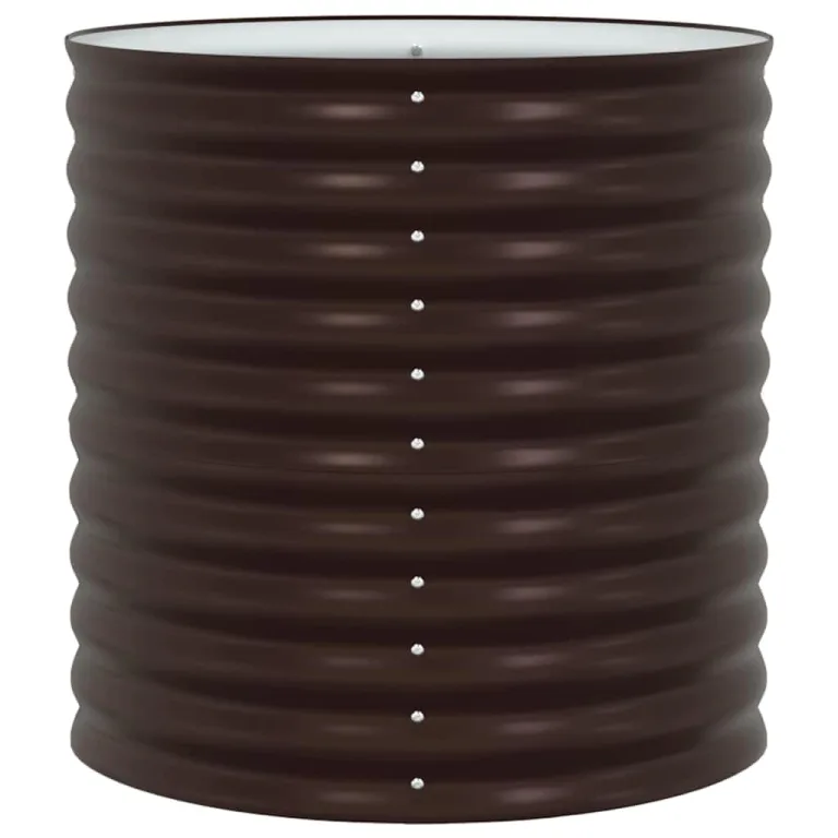 vidaXL Hochbeet Braun 80 x 80 x 81 cm Stahl, Garten- und Terrassenpflanzentopf aus Stahl, langlebig, modern, für Blumen und Pflanzen, minimalistisches Design – Bild 9