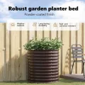 vidaXL Hochbeet Braun 80 x 80 x 81 cm Stahl, Garten- und Terrassenpflanzentopf aus Stahl, langlebig, modern, für Blumen und Pflanzen, minimalistisches Design - Thumbnail 4