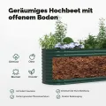 vidaXL Hochbeet Grün 240 x 80 x 81 cm Stahl, Garten- und Terrassenpflanzentopf aus Stahl, langlebig, modern, für Blumen und Pflanzen, minimalistisches Design - Thumbnail 5