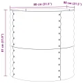 vidaXL Hochbeet Grün 80 x 80 x 81 cm Stahl, Garten- und Terrassenpflanzentopf aus Stahl, langlebig, modern, für Blumen und Pflanzen, minimalistisches Design - Thumbnail 3