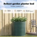 vidaXL Hochbeet Grün 80 x 80 x 81 cm Stahl, Garten- und Terrassenpflanzentopf aus Stahl, langlebig, modern, für Blumen und Pflanzen, minimalistisches Design - Thumbnail 4