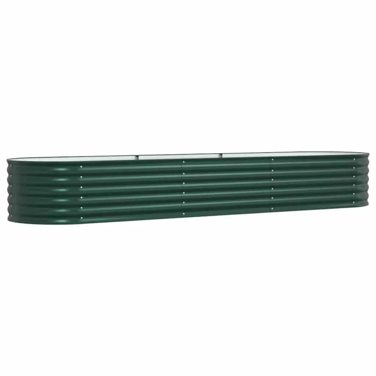 vidaXL Hochbeet Grün 320 x 80 x 44 cm Stahl, Garten- und Terrassenpflanzentopf aus Stahl, langlebig, modern, für Blumen und Pflanzen, minimalistisches Design – Bild 9