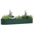 vidaXL Hochbeet Grün 320 x 80 x 44 cm Stahl, Garten- und Terrassenpflanzentopf aus Stahl, langlebig, modern, für Blumen und Pflanzen, minimalistisches Design - Thumbnail 1