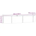 vidaXL Hochbeet Braun 240 x 80 x 44 cm Stahl, Garten- und Terrassenpflanzentopf aus Stahl, langlebig, modern, für Blumen und Pflanzen, minimalistisches Design - Thumbnail 3