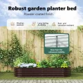 vidaXL Hochbeet Braun 240 x 80 x 44 cm Stahl, Garten- und Terrassenpflanzentopf aus Stahl, langlebig, modern, für Blumen und Pflanzen, minimalistisches Design - Thumbnail 4