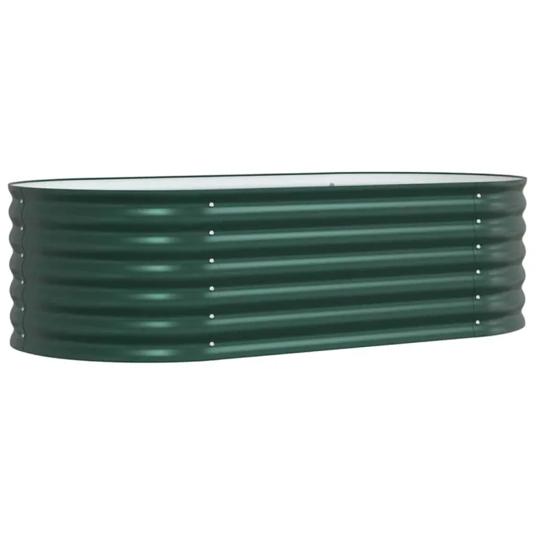 vidaXL Hochbeet Grün 160 x 80 x 44 cm Stahl, Garten- und Terrassenpflanzentopf aus Stahl, langlebig, modern, für Blumen und Pflanzen, minimalistisches Design – Bild 8