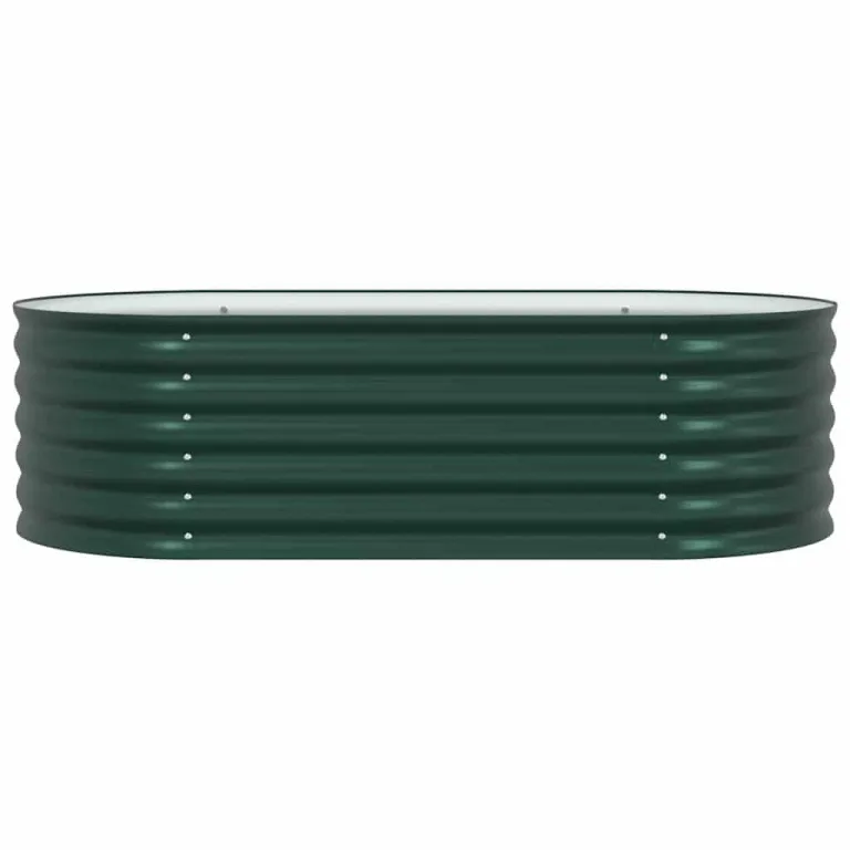 vidaXL Hochbeet Grün 160 x 80 x 44 cm Stahl, Garten- und Terrassenpflanzentopf aus Stahl, langlebig, modern, für Blumen und Pflanzen, minimalistisches Design – Bild 9
