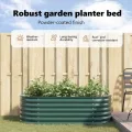 vidaXL Hochbeet Grün 160 x 80 x 44 cm Stahl, Garten- und Terrassenpflanzentopf aus Stahl, langlebig, modern, für Blumen und Pflanzen, minimalistisches Design - Thumbnail 4
