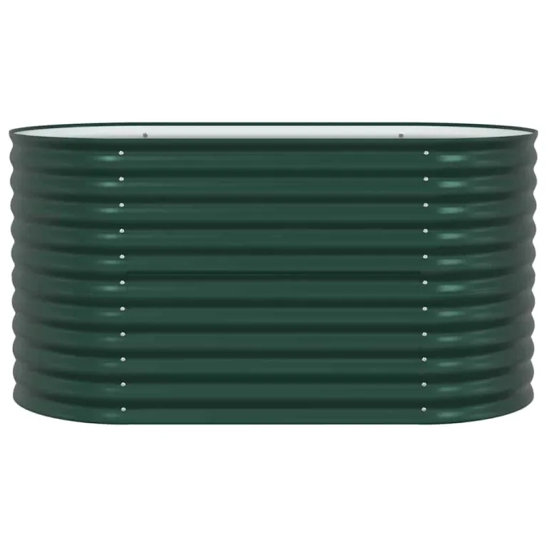vidaXL Hochbeet Grün 160 x 80 x 81 cm Stahl, Garten- und Terrassenpflanzentopf aus Stahl, langlebig, modern, für Blumen und Pflanzen, minimalistisches Design – Bild 9
