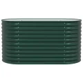 vidaXL Hochbeet Grün 160 x 80 x 81 cm Stahl, Garten- und Terrassenpflanzentopf aus Stahl, langlebig, modern, für Blumen und Pflanzen, minimalistisches Design - Thumbnail 9