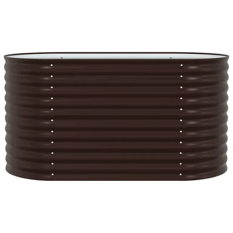 vidaXL Hochbeet Braun 160 x 80 x 81 cm Stahl, Garten- und Terrassenpflanzentopf aus Stahl, langlebig, modern, für Blumen und Pflanzen, minimalistisches Design – Bild 9