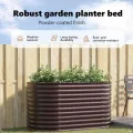 vidaXL Hochbeet Braun 160 x 80 x 81 cm Stahl, Garten- und Terrassenpflanzentopf aus Stahl, langlebig, modern, für Blumen und Pflanzen, minimalistisches Design - Thumbnail 4