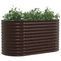 vidaXL Hochbeet Braun 160 x 80 x 81 cm Stahl, Garten- und Terrassenpflanzentopf aus Stahl, langlebig, modern, für Blumen und Pflanzen, minimalistisches Design - Thumbnail 1