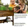 GARTENETAGE Hochbeet XXL mit Ablage und Pflanzfolie - Nachhaltiges Design, Wetterfest, Rückenschonend, Praktische Ablage, Inklusive Pflanzfolie, Braun - Thumbnail 2