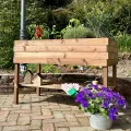 GARTENETAGE Hochbeet XXL mit Ablage und Pflanzfolie - Nachhaltiges Design, Wetterfest, Rückenschonend, Praktische Ablage, Inklusive Pflanzfolie, Braun - Thumbnail 4