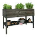 GARTENETAGE Hochbeet XXL mit Ablage und Pflanzfolie - Nachhaltiges Design, Wetterfest, Rückenschonend, Praktische Ablage, Inklusive Pflanzfolie, Braun - Thumbnail 10