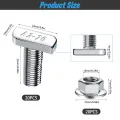 20 Stück Hammerkopfschrauben M10x25mm, Edelstahl T Schrauben und Flanschmuttern M10 für PV Solar Montageschienen Photovoltaik Gewächshaus Schrauben (10mm) - Thumbnail 2