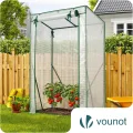 VOUNOT Gewächshaus Foliengewächshaus 100x50x150 cm, Schrägdach Tomatengewächshaus Stabil Tomatenhaus für Gemüse, Blumen & Obst, Verstärkte PE-Folie 135g/m², Weiß - Thumbnail 6