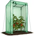 VOUNOT Gewächshaus Foliengewächshaus 100x50x150 cm, Schrägdach Tomatengewächshaus Stabil Tomatenhaus für Gemüse, Blumen & Obst, Verstärkte PE-Folie 135g/m², Weiß - Thumbnail 9