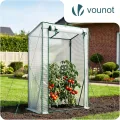 VOUNOT Gewächshaus Foliengewächshaus 100x50x150 cm, Schrägdach Tomatengewächshaus Stabil Tomatenhaus für Gemüse, Blumen & Obst, Verstärkte PE-Folie 135g/m², Weiß - Thumbnail 4