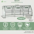 VOUNOT Gewächshaus Mini 270x90x90 cm mit 3 Rolltür, Klein Foliengewächshaus für Balkon, Garten, Tomatengewächshaus Stabil Winterfest Wetterfest, Verstärkte PE-Folie 135g/m², Weiß - Thumbnail 3