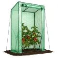 VOUNOT Gewächshaus Foliengewächshaus 100x50x150 cm, Schrägdach Tomatengewächshaus Stabil Tomatenhaus für Gemüse, Blumen & Obst, Verstärkte PE-Folie 135g/m², Grün - Thumbnail 1