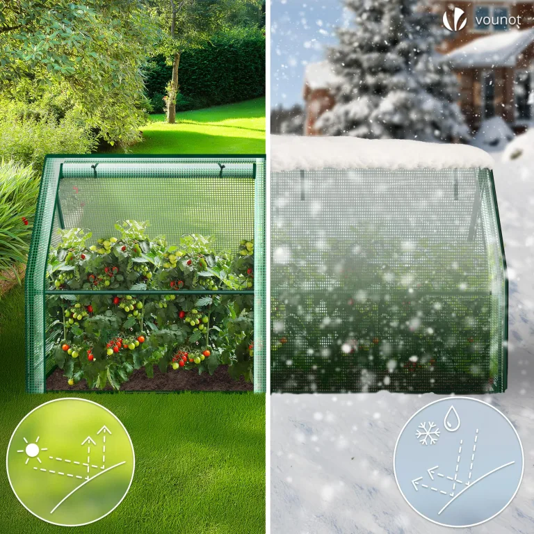 VOUNOT Gewächshaus Mini 180x90x90 cm mit 2 Rolltür, Klein Foliengewächshaus für Balkon, Garten, Tomatengewächshaus Stabil Winterfest Wetterfest, Verstärkte PE-Folie 135g/m², Grün – Bild 2