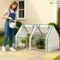 VOUNOT Gewächshaus Mini 180x90x90 cm mit 2 Rolltür, Klein Foliengewächshaus für Balkon, Garten, Tomatengewächshaus Stabil Winterfest Wetterfest, Verstärkte PE-Folie 135g/m², Weiß - Thumbnail 4