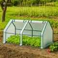 VOUNOT Gewächshaus Mini 180x90x90 cm mit 2 Rolltür, Klein Foliengewächshaus für Balkon, Garten, Tomatengewächshaus Stabil Winterfest Wetterfest, Verstärkte PE-Folie 135g/m², Weiß - Thumbnail 6