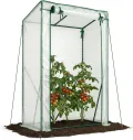 VOUNOT Gewächshaus Foliengewächshaus 200x77x170 cm, Schrägdach Tomatengewächshaus mit 2 Sichtfenster, Stabil Tomatenhaus für Gemüse, Blumen & Obst, Verstärkte PE-Folie 135g/m², Weiß - Thumbnail 9
