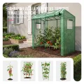 VOUNOT Gewächshaus Foliengewächshaus 200x77x170 cm, Schrägdach Tomatengewächshaus mit 2 Sichtfenster, Stabil Tomatenhaus für Gemüse, Blumen & Obst, Verstärkte PE-Folie 135g/m², Grün - Thumbnail 7