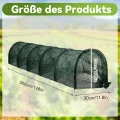 Pflanztunnel Netz, Garden Folientunnel 300x30x45cm, Faltbar Gartentunnel, Frühbeet Schutztunnel Gewächshaus mit Stecksystem, 6 Tunnelbögen Aufzucht Hochbeet Gemüsebeet Pflanzentunnel (Grün) - Thumbnail 4