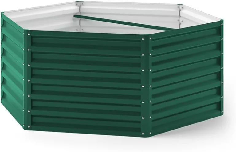 ok-Living Hochbeet Kräuterbeet Gemüsebeet sechseckig 129x129x60cm (LxBxH) grün Pflanzkasten Frühbeet Aufzucht Beet Garten – Bild 3
