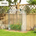 Outsunny Gewächshaus mit Tür Gebogendach Winterfest Foliengewächshaus aus Stahl, Treibhaus für Balkon, Garten, Tomatenhaus 128 x 70 x 170 cm, Tomatengewächshaus für Tomaten, Blumen, Transparent - Thumbnail 2