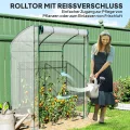 Outsunny Gewächshaus mit Tür Gebogendach Winterfest Foliengewächshaus aus Stahl, Treibhaus für Balkon, Garten, Tomatenhaus 128 x 70 x 170 cm, Tomatengewächshaus für Tomaten, Blumen, Transparent - Thumbnail 3