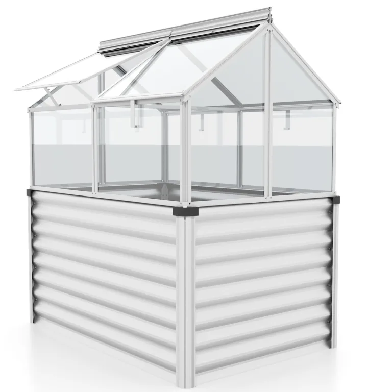 Vitavia Hochfrühbeet „Paris“ | Granit/Schwarz, 3 mm ESG Sicherheitsglas | Hochbeet & Frühbeet in einem | Wetterfest & Langlebig | Abnehmbarer Frühbeetaufsatz | Optimale Wachstumsbedingungen – Bild 10