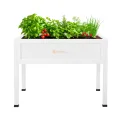 Greenspot - Hochbeet Balkon mit Haube - Hochbeet mit Frühbeetaufsatz - 110x55x120cm - aus Holz - Terrasse Minigewächshaus, Frühbeetkasten mit Deckel, Kräuterbeet - Vintage Weiß - Thumbnail 4