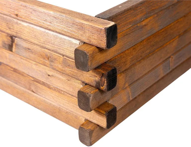 Greenspot - Hochbeet Holz - Kräuterbeet für Garten - 100x100 - aus Echtholz, Imprägniert - Gemüsebeet, Blumenbeet, Pflanzkübel XXL, Pflanzkasten - Timber Palisanderbraun – Bild 6