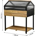 dobar® XXL Hochbeet mit Frühbeet-Aufsatz - Großes Anzuchtbeet aus Kiefernholz - Gemüsebeet Kräuterbeet - 100 x 73 x 121,50 cm - Anthrazit Natur, Hellbraun - Thumbnail 2