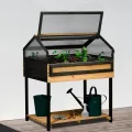 dobar® XXL Hochbeet mit Frühbeet-Aufsatz - Großes Anzuchtbeet aus Kiefernholz - Gemüsebeet Kräuterbeet - 100 x 73 x 121,50 cm - Anthrazit Natur, Hellbraun - Thumbnail 9