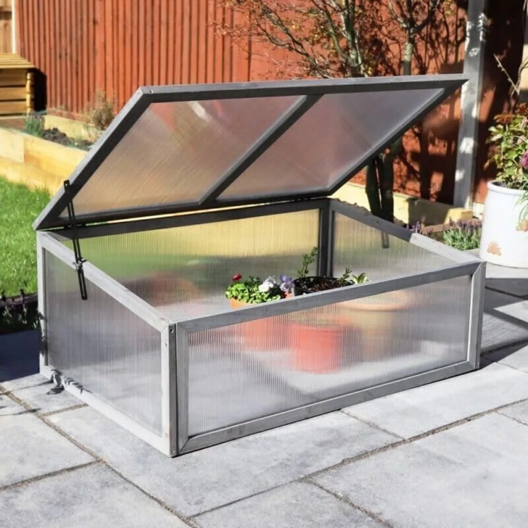 Garden Mile Großes Gartengewächshaus aus Holz mit 3 Etagen, robustes, transparentes Frühbeet für den Außenbereich, Polycarbonat, Gewächshaus, Garten, Gewächshaus, Outdoor, Blumen, Gemüse - Bild 1