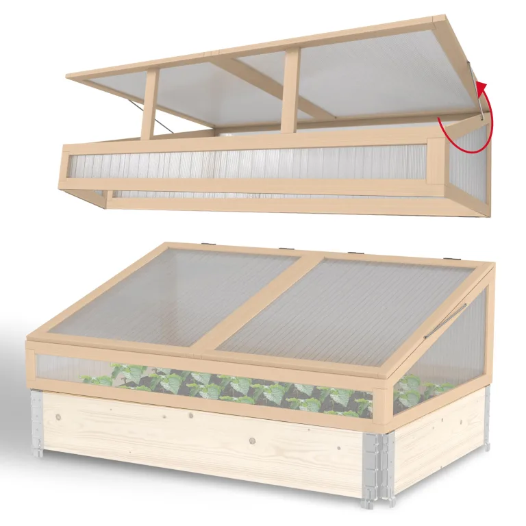 Schroth Home Frühbeete Hochbeete 120 x 80 x 100 cm – Frühbeet - Anzuchtgewächshaus - Hochbeet Abdeckung inkl. 3 Faltrahmen 120 x 80 x 20 (Frühbeet komplett) – Bild 6