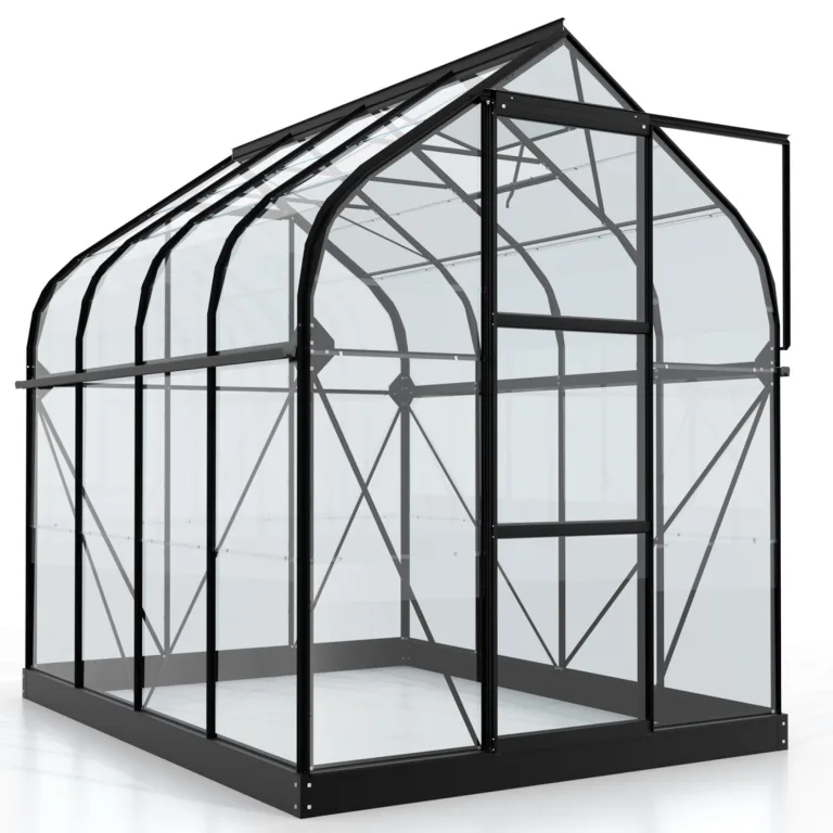 Vitavia Gewächshaus Orion 3800" | 3,8 m² | 3 mm ESG | Aluminium eloxiert | Runddach-Design | Doppelschiebetür & Dachfenster | Elegant & wetterfest – Bild 9