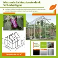 Vitavia Gewächshaus Orion 3800" | 3,8 m² | 3 mm ESG | Aluminium eloxiert | Runddach-Design | Doppelschiebetür & Dachfenster | Elegant & wetterfest - Thumbnail 4