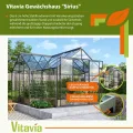 Vitavia Gewächshaus Sirius | 13 m² | 3 mm ESG | schwarz pulverbeschichtet | Inkl. Stahlfundament & 3 Regenfallrohre | 4 Dachfenster & Doppelschiebetür | Stilvolle Orangerie - Thumbnail 2