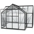 Vitavia Gewächshaus Sirius | 13 m² | 3 mm ESG | schwarz pulverbeschichtet | Inkl. Stahlfundament & 3 Regenfallrohre | 4 Dachfenster & Doppelschiebetür | Stilvolle Orangerie - Thumbnail 1