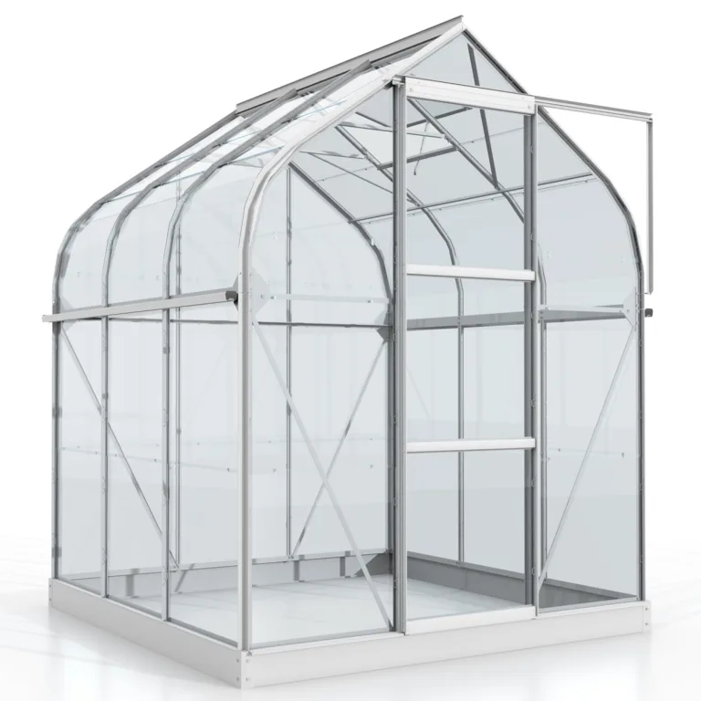 Vitavia Gewächshaus Orion 5000" | 5,0 m² | 3 mm ESG | Schwarz pulverbeschichtet | Formschönes Runddach | Doppelschiebetür & Dachfenster | Langlebig & stilvoll – Bild 8