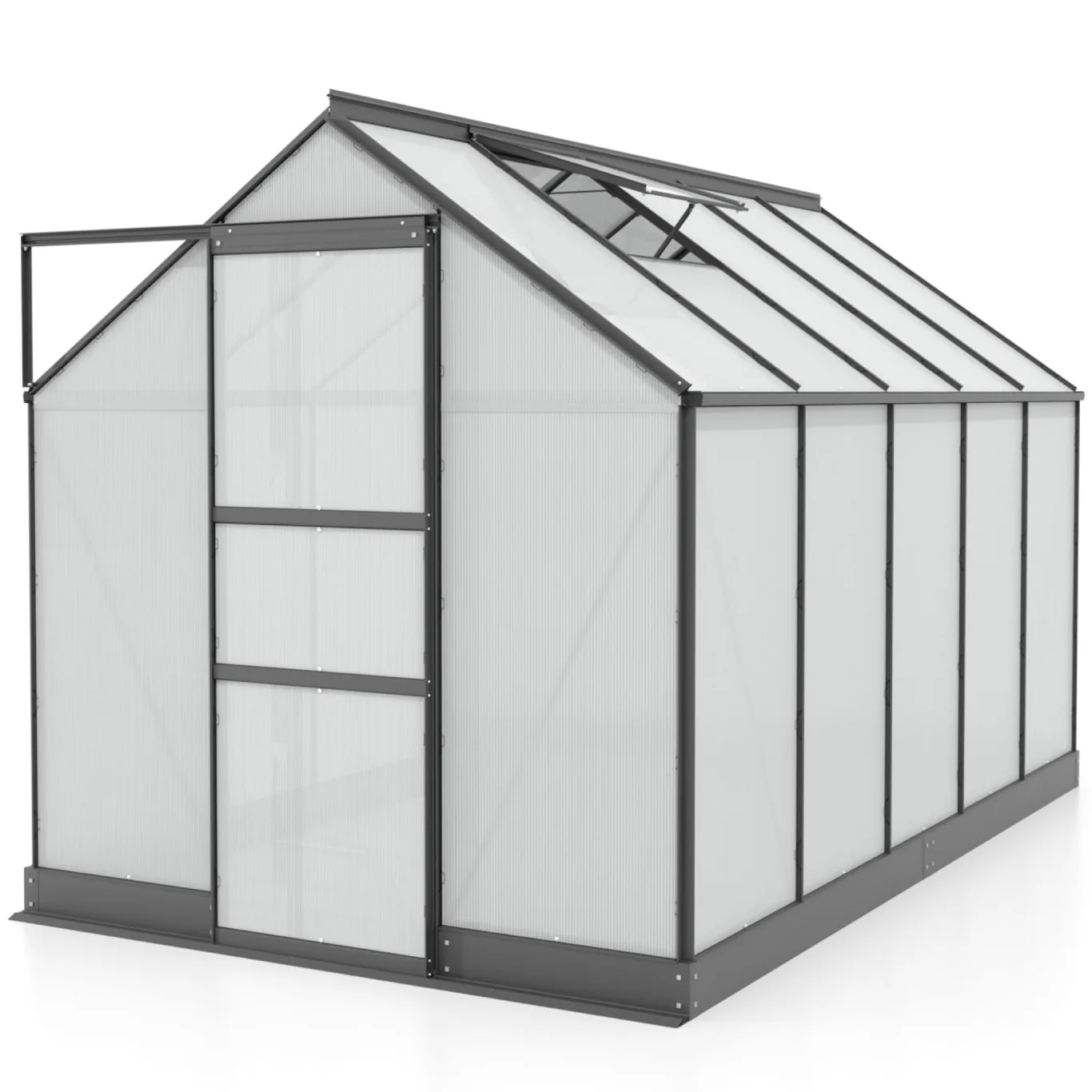 Vitavia Gewächshaus Apollo 5000" schwarz | 5,0 m² | 6 mm HKP | Inkl. Stahlfundament | Barrierefreier Zugang | Tür für Vorhängeschloss | Einfacher Aufbau | Langlebig & Wetterfest - Bild 1