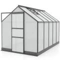 Vitavia Gewächshaus Apollo 5000" schwarz | 5,0 m² | 6 mm HKP | Inkl. Stahlfundament | Barrierefreier Zugang | Tür für Vorhängeschloss | Einfacher Aufbau | Langlebig & Wetterfest - Thumbnail 1
