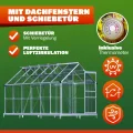 GARDEBRUK® Gewächshaus Aluminium 7,2m² mit Fundament 380x190cm inkl. 4 Dachfenster Tomatenhaus Treibhaus Anzuchthaus Garten Frühbeet Aufzucht 11,8m³ - Thumbnail 6